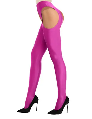 US Women Open Crotch Pantyhose Hollow Out Silk Tights Stretchy Skinny Underpants • $11.44