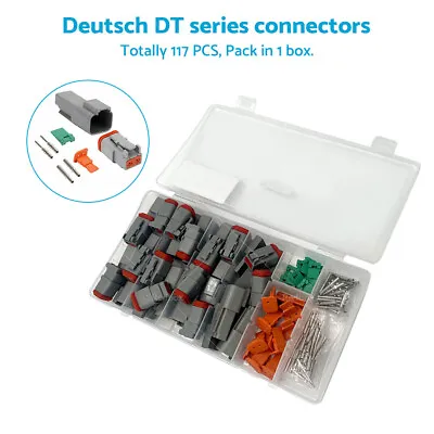 117PCS Deutsch Kit DT 2 Way Series Connector Plug Waterproof Auto Marine DT 2Pin • $37