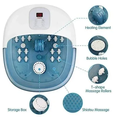 Foot Spa Massager  With Heat Bubbles Vibration Digital Temperature Control • $36.95