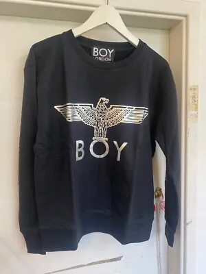 £16 • Buy Boy London Eagle Unisex Sweatshirt Silver Logo Designer Vintage Punk