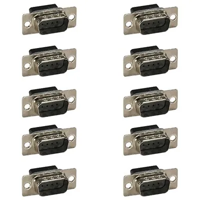 10x DB9 D-SUB 9-Pin Male Crimp Pin Type Connector Assembly Cup Socket • $13.79