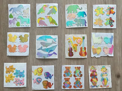 Vintage Sandylion Stickers Mother Of Pearl Parrots Clowns Cats Horses Animals • $10.50