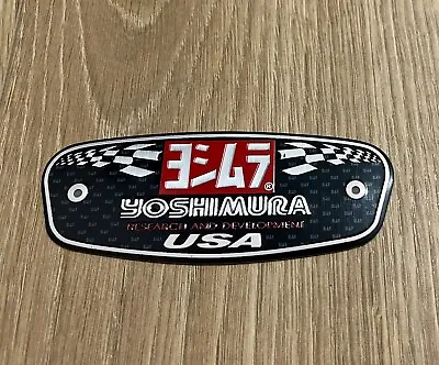 Yoshimura Metal Badge Exhaust Sticker Decal Heatproof 130mm X 50mm • $5.91