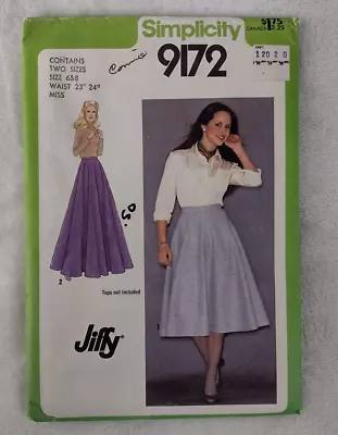Vintage 70s Simplicity Pattern 9172 Jiffy Skirt Midi Maxi 6 8 Uncut • $7.95