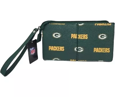 Green Bay Packers Pebble Leather Wristlet Wallet Purse NFL Licensed NFL.com • $14.99