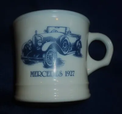 Surrey MERCEDES MILK GLASS SHAVING Or COFFEE MUG W/ 1927 M/Benz Convertible Exc • $9.99