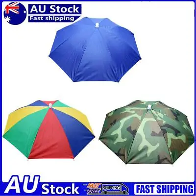 $9.39 • Buy Foldable Adjustable Umbrella Hat Outdoor Camp Fishing Hiking Sun Shade Cap