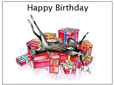 £4.99 • Buy Birthday Card Greyhound Whippet Lurcher Italian Dog Gift - CUSTOM TEXT - Gifts