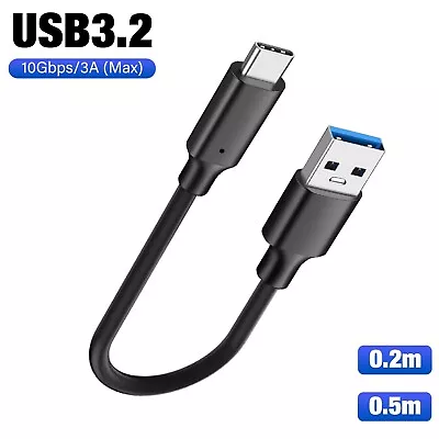 Short 20CM USB3.2 Gen 2 Cable 60W/3A 10Gbps SuperSpeed For External Portable SSD • $10.99