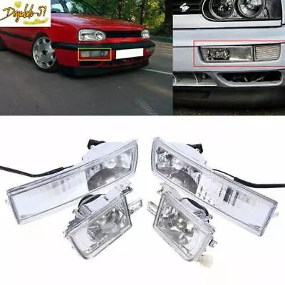 Front Bumper Clear Fog Turn Signal Light Lamp For VW Mk3 Golf Jetta 1993-98 Pair • $59.43