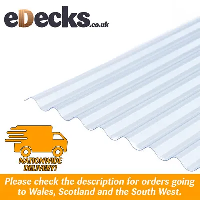 Pack Of 10 X 0.8mm Lightweight Plastic Corrugated Roofing Sheet Vistalux 762mm W • £269.99