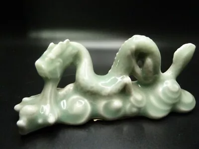 Vintage Porcelain Chinese Craftsmes Ishing Celadon Water Dragon China • $15