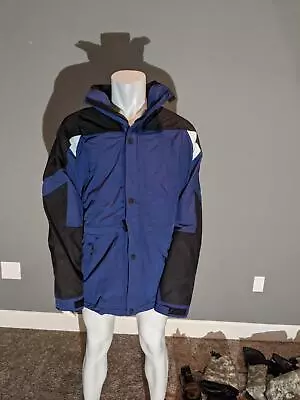 Cabelas Mens XL Tall Waterproof Jacket 4 In 1 Cold Weather Parka Coat Blue • $99.99