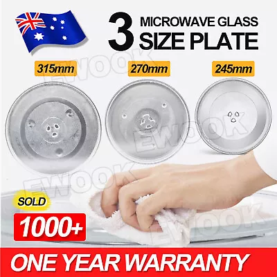 Microwave Oven Platter Turntable Glass Tray Food Glass Plate Dia 245/270/315mm • $13.95