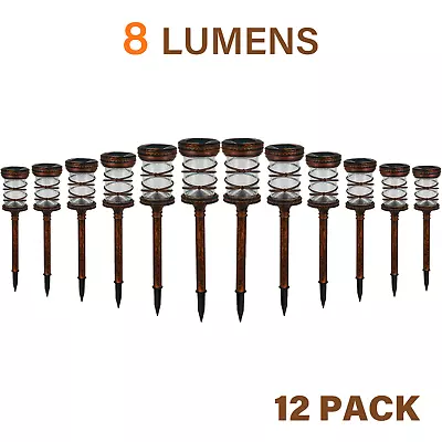 Malibu Pathway Lights Solar LED Landscape Lighting Garden Vintage Decor 12 Pack • $179.99