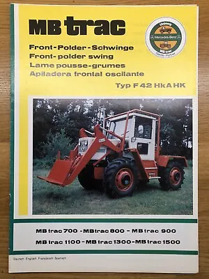 MB Trac Front Loader Leaflet. Tractor Unimog Mercedes • £9.95