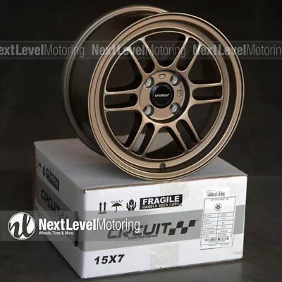 Circuit CP37 15x7 4-100 +28 Flat Bronze Wheels RPF1 Style Fits Mazda Miata NB NA • $519.99