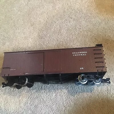 Bachmann G Scale Boxcar Deadwood Central Brown Good Condition METAL WHEELS • £45