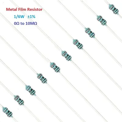 500PCS Metal Film Resistor 1/6W Tolerance ±1% Full Range Of Values (0Ω To 10MΩ) • $2.99