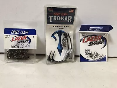 Lot (X3)Eagle Claw (2)Laser Sharp/(1)Tro Kar Hook Series • $15.99