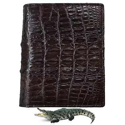 Brown Mens Leather Wallet Credit Card Holder Alligator Money Clip RFID Blocking • $75