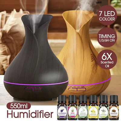 $10.99 • Buy 550ml Aroma Aromatherapy Diffuser LED Oil Ultrasonic Air Humidifier Purifier AU