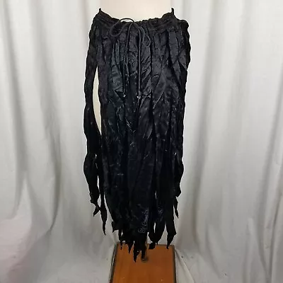 $59.49 • Buy Kaush Collections Black Twirl Embroidered Bells Strip Skirt Women OS Boho Hippie