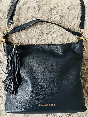 MICHAEL KORS Leather  TASSELED SATCHEL CROSSBODY Shoulder Bag Gold Hardware • $44.78
