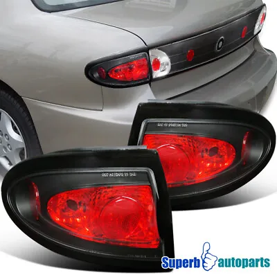 Fits 2003-2005 Chevy Cavalier Tail Lights Rear Brake Lamps Kit Black Left+Right • $90.98