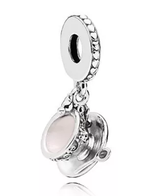Pandora Sterling Silver & Enamel Enchanted Tea Cup Dangle Charm • £38