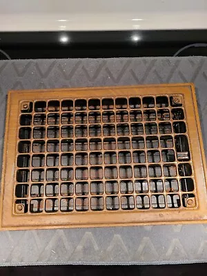 Antique Metal Wood Grained Heat Grate Floor Register  Working Condition • $22.95