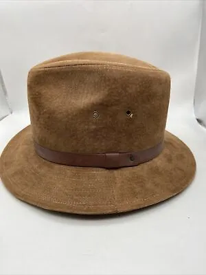 Kangol Design Suede Leather Fedora Brown Size Medium Made In USA • $30