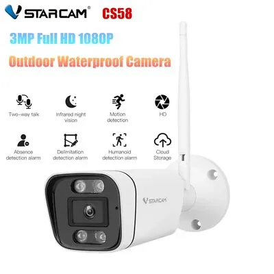 Vstarcam CS58 3MP FHD 1080P Smart 4 Lights Night Vision Waterproof Bullet Camera • $62.69