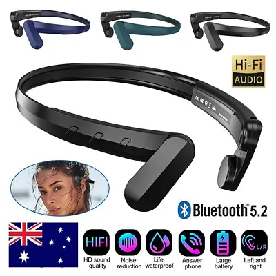 $19.99 • Buy Bone Conduction Headphone Wireless Bluetooth 5.2 Outdoor Sport Open-Ear Headset