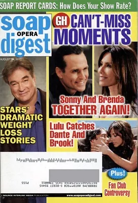 SOAP OPERA DIGEST August 24 2010  Maurice Benard Vanessa Marcil Ricky Paul Go • $13.75