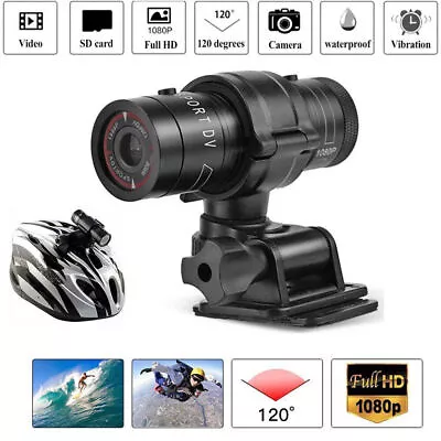 F9 HD 1080P DV Mini Waterproof Sport Camera Helmet Bike Action DVR Cam Video • £23.39