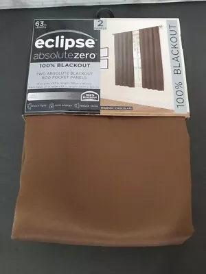 ECLIPSE® 100% Blackout Rod Pocket (2) Panels (74 X 63 ) Chocolate Curtains - NEW • $22.99