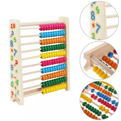 Kids Educational Math Learning Wooden Bead Abacus Colourful Toy Counting Numbers • £11.66