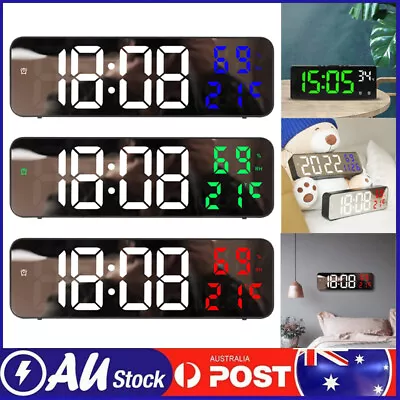 Digital Big Large Jumbo LED Wall Desk Clock Display With Temperature Calendar AU • $21.99