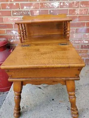 OHEARN Sugar Maple End Table 2 Tier With Storage • $124.99