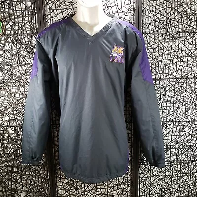 Ncaa Lsu Tigers Mens Pullover V Neck Wind Breaker Jacket Size S Purple Gray • $19.99