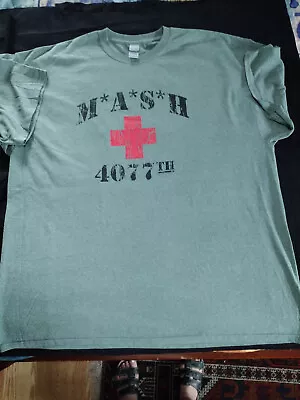 MASH Red Cross Khaki 4077th T-Shirt 3XL Gildan Cotton New • $19.95