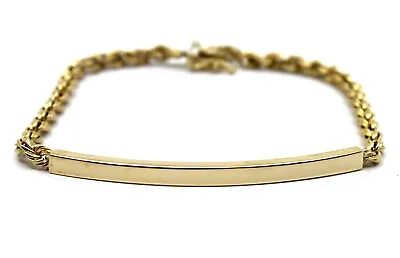 Bar Twisted Chain Bracelet Bangle In 14k Solid Yellow 7 Inch Unisex • $369.99