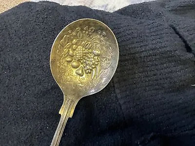 Vintage SHEFFIELD ENGLAND EPNS A1 Compote Serving Spoon Fruit Pattern 9” • $11.99