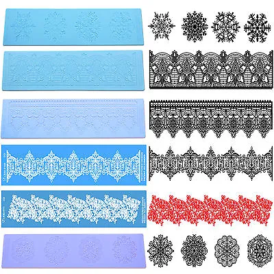 3D Silicone Cake Decorating Lace Icing Impression Mat For Creating Edible Lace • £13.99