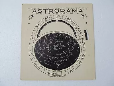 Vtg Griffith Observatory ASTRORAMA Spinning Star Constellation Astronomy Chart • $24.99