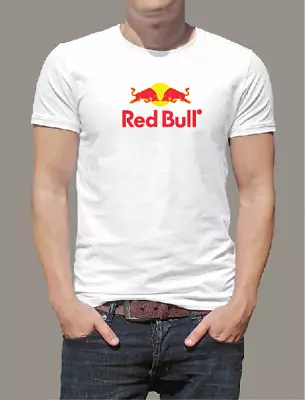 New Redbull Logo Stickers 50pc Plain Cotton Fashion Unisex Tee T Shirt Men Girl • $24.98