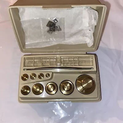 OHAUS 16 Piece Sto-A-Weigh Brass Calibration Weight Set 10mg-200g Missing 1-3 +5 • $99