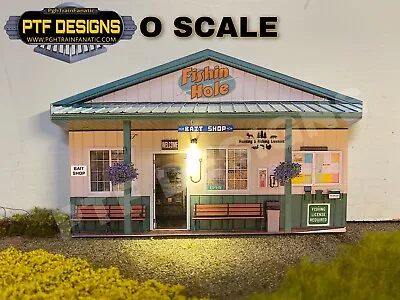 O Scale Scratch Built  BAIT SHOP  🎣 Fishing Building Flat LED - MTH Lionel • $17.99