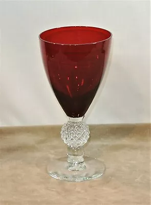MORGANTOWN Glass RUBY Golf Ball Water Goblet Vintage • $20.95